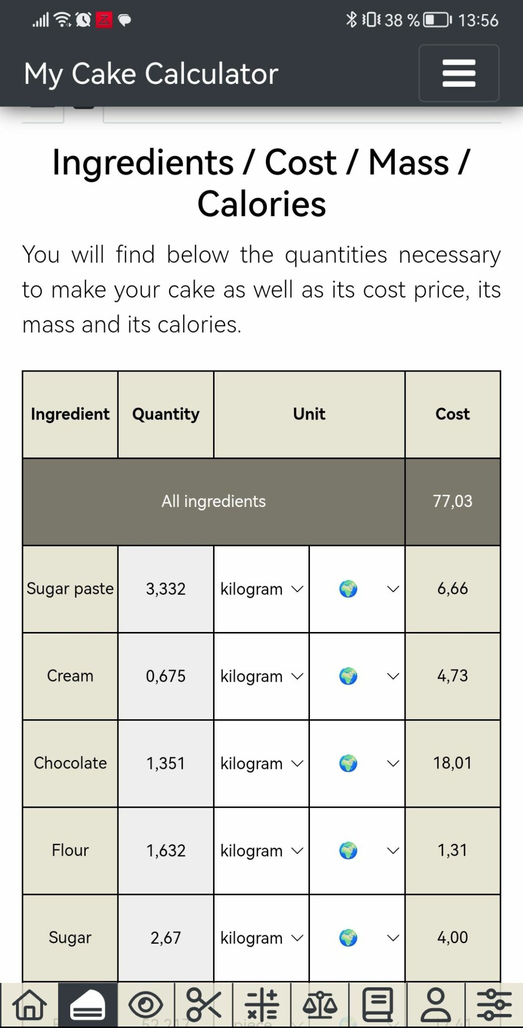 My Cake Calculator The most complete app for professional Cake Designers